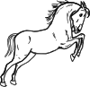 Jumping Horse Outline Clip Art