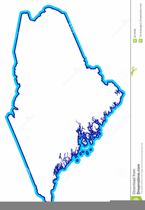 Maine State Map Clipart Image