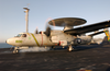 An E-2c Hawkeye Launches From The Flight Deck Aboard Uss Kitty Hawk (cv 63). Image