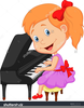 Child Playing Piano Clipart Image