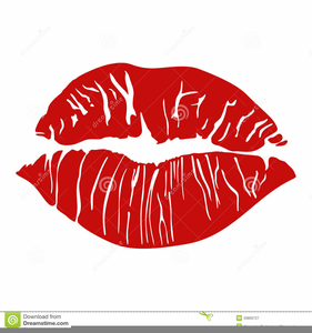 Red Kiss Lips Clipart Image