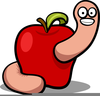 Apple And Worm Clipart Image