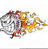 Flaming Baseball Clipart Image