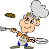 Flipping Pancakes Clipart Image