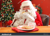 Santa With Cookies Clipart Image
