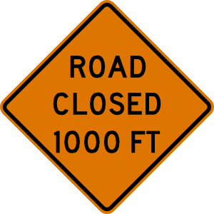 Road Closed Feet Sign Clip Art