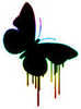 Butterfly Black Dripping Shine Image