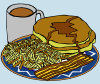 Pancake And Syrup Coffee Bacon Hashbrown Clip Art