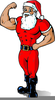 Santa Working Out Clipart Image