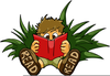 Alligator Reading A Book Clipart Image