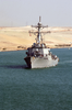 The Guided Missile Destroyer Uss Mitscher (ddg 57) Transits The Suez Canal Image
