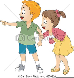 Little Girl Looking Up Clipart Image