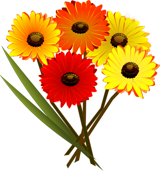 Red Orange Yellow Flowers Clip Art at Clker.com - vector clip art