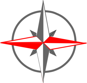 Red Gray Compass  Clip Art