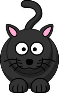 Black Cat Small Eyes Clip Art