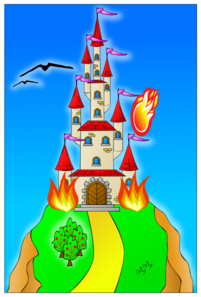 Castle On Fire Clip Art