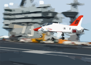 A T-45a Goshawk Makes A Final Approach With Tail Hook Down During An Arrested Landing Clip Art