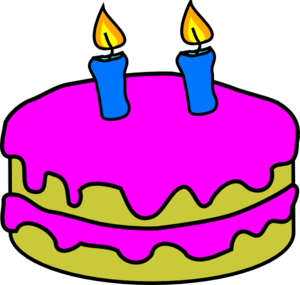 Birthday Cake 2 Candles Clip Art