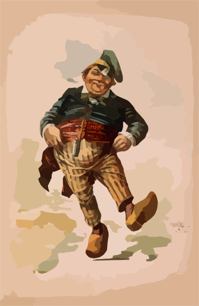 [dutchman Dancing In Wooden Shoes With Pipe] Clip Art at Clker.com