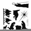 Free Black And White Manger Clipart Image