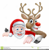 Santa And Reindeer Clipart Image