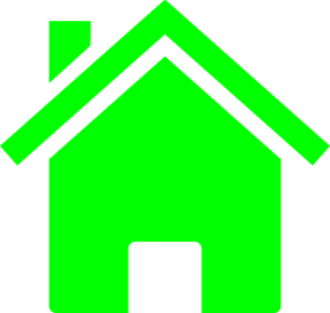 Simple Neon Green House Clip Art