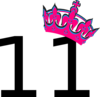 Pink Tilted Tiara And Number 11 Clip Art