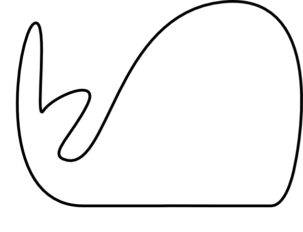 Skinny Outline Whale Clip Art at Clker.com - vector clip art online