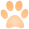 Orange Paw Print With Gradient Clip Art