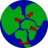Earth With Continents Breaking Up Clip Art