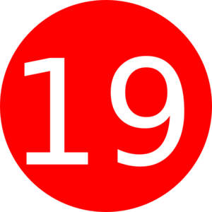 Number 19 Red Background Clip Art