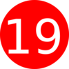 Number 19 Red Background Clip Art