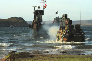 French Marine Vab Takes The Beach During A Non-combatant Evacuation Operation (neo) Exercise Image