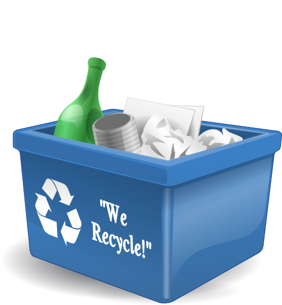 blue recycle bin