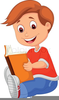 Boy Reading Books Clipart Image