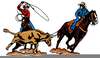 Free Team Roping Clipart Image