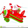 Santa Flying Airplane Clipart Image