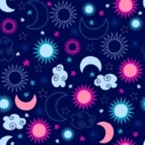 Celestial Moon And Stars Seamless Repeat Pattern Vector Illustration Image