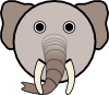 Elephant With Rounded Face Clip Art