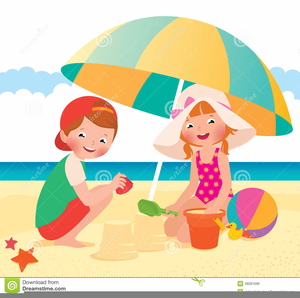 Free Clipart Of Children Playing At The Beach Image