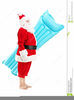 Swimming Santa Clipart Image