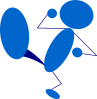 Blueman Kicking Clip Art