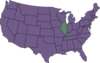 U.s. Map Highlighting Illinois Clip Art