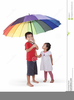 Child With Umbrella Clipart Image
