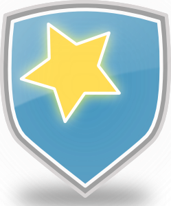 Rachaelanaya Blue Shield Star Icon Clip Art