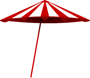 Tomk Red White Umbrella Clip Art