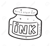 Ink Pot Clipart Black And White Image