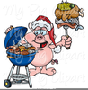 Santa Grilling Clipart Image
