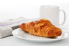 Croissant Newspaper And Tea Image