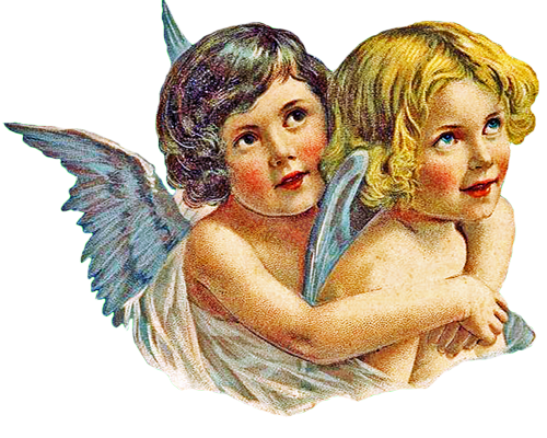 Vintage Angel Pair Hugging Right | Free Images at Clker.com - vector ...